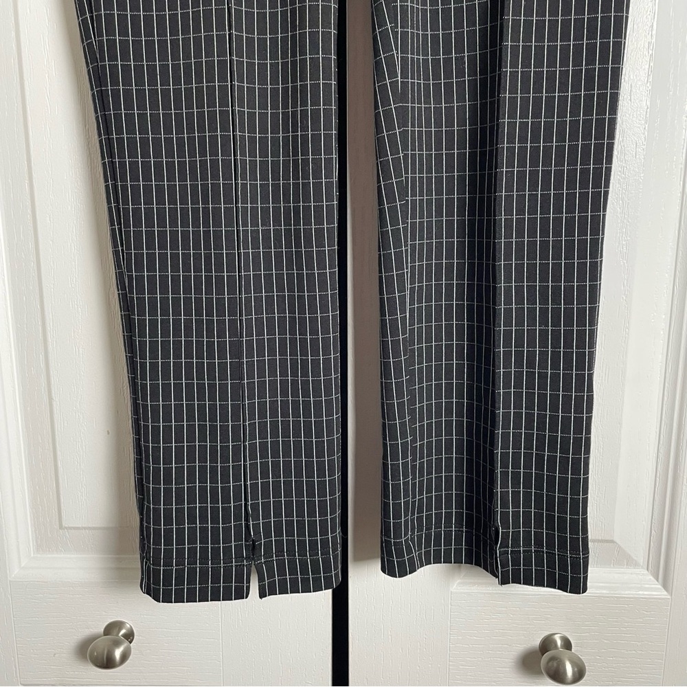 Lysse New York Ponte Pants Women’s M Black Checkered Pull on Stretch Career Slit - Picture 4 of 15